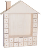 BRUBAKER Wooden Advent Calendar to Fill with 24 Drawers - DIY Unfinished Christmas Calendar for Painting, Crafting and Self-Design - Christmas House - 15.9 Inch High