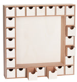 BRUBAKER Wooden Advent Calendar to Fill with 24 Drawers - DIY Unfinished Christmas Calendar for Painting, Crafting and Self-Design - Reusable - 13 Inch High