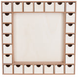 BRUBAKER Wooden Advent Calendar to Fill with 24 Drawers - DIY Unfinished Christmas Calendar for Painting, Crafting and Self-Design - Reusable - 13 Inch High