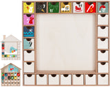 BRUBAKER Wooden Advent Calendar to Fill with 24 Drawers - DIY Unfinished Christmas Calendar for Painting, Crafting and Self-Design - Reusable - 13 Inch High