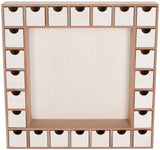 BRUBAKER Wooden Advent Calendar to Fill with 24 Drawers - DIY Unfinished Christmas Calendar for Painting, Crafting and Self-Design - Reusable - 13 Inch High