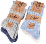 BRUBAKER Alpaca Wool Socks - Pack of 4 Pairs - Perfect Winter Socks for Men & Women
