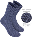 BRUBAKER 4 Pairs of Alpaca Kids Socks 100% Alpaca Wool - Children Baby Winter Socks - Wool Socks for Boys and Girls