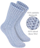 BRUBAKER 4 Pairs of Alpaca Kids Socks 100% Alpaca Wool - Children Baby Winter Socks - Wool Socks for Boys and Girls