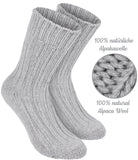 BRUBAKER 4 Pairs of Alpaca Kids Socks 100% Alpaca Wool - Children Baby Winter Socks - Wool Socks for Boys and Girls