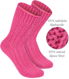 BRUBAKER 4 Pairs of Alpaca Kids Socks 100% Alpaca Wool - Children Baby Winter Socks - Wool Socks for Boys and Girls