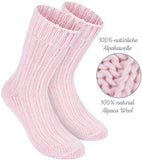 BRUBAKER 4 Pairs of Alpaca Kids Socks 100% Alpaca Wool - Children Baby Winter Socks - Wool Socks for Boys and Girls