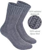 BRUBAKER 4 Pairs of Alpaca Kids Socks 100% Alpaca Wool - Children Baby Winter Socks - Wool Socks for Boys and Girls