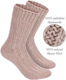 BRUBAKER 4 Pairs of Alpaca Kids Socks 100% Alpaca Wool - Children Baby Winter Socks - Wool Socks for Boys and Girls