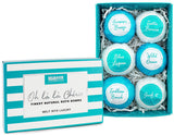 BRUBAKER 6 Handmade "Oh là là Chérie" Bath Bombs Gift Set - All Natural, Vegan, Organic Ingredients - Coconut Oil Moisturizes Dry Skin
