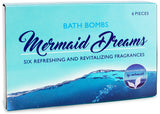 BRUBAKER 6 Handmade "Mermaid Dreams" Bath Bombs - All Natural, Vegan, Organic Ingredients - Amaranth Oil - Recommended by Mermaids