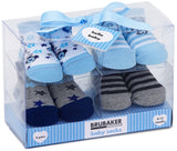 BRUBAKER 4 Pairs of Baby Socks - 0-12 Months - Multiple Designs