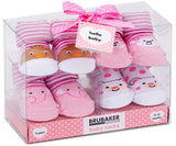 BRUBAKER 4 Pairs of Baby Socks - 0-12 Months - Multiple Designs