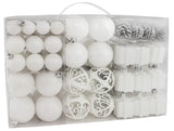 BRUBAKER 101 Pack Assorted Christmas Ball Ornaments - Shatterproof - with Green Pickle and Tree Topper - Designed in Germany
