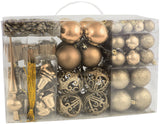 BRUBAKER 101 Pack Assorted Christmas Ball Ornaments - Shatterproof - with Green Pickle and Tree Topper - Designed in Germany