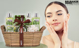 BRUBAKER Cosmetics Bath and Shower Set Aloe Vera - 11-Piece Gift Set in Wicker Basket