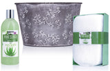 BRUBAKER Cosmetics Bath and Shower Set Aloe Vera - 9-Piece Gift Set in Vintage Plant Pot