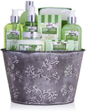 BRUBAKER Cosmetics Bath and Shower Set Aloe Vera - 9-Piece Gift Set in Vintage Plant Pot
