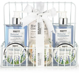 BRUBAKER Cosmetics Beauty Care Set - with Lavender & Sage Mint Extracts - Gift Set in Bathroom Shelf White