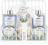 BRUBAKER Cosmetics Beauty Care Set - with Lavender & Sage Mint Extracts - Gift Set in Bathroom Shelf White