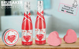 BRUBAKER Cosmetics 5-pcs Bath and Shower Set Strawberry Sweet Love - Gift Set with Flowers Design Pink