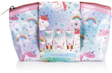 BRUBAKER Cosmetics 4-piece Unicorn Bath and Shower Set Cherry Blossom Scent - Gift Set in Cosmetic Bag