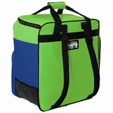 BRUBAKER Combo Ski Boot Bag and Ski Bag for 1 Pair of Ski, Poles, Boots, Helmet, Gear and Apparel - 170 cm - Green/Blue