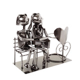 BRUBAKER Wine Bottle Holder "Love Couple On a Bench" 6007