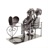 BRUBAKER Wine Bottle Holder "Love Couple On a Bench" 6007