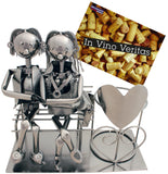 BRUBAKER Wine Bottle Holder "Love Couple On a Bench" 6007