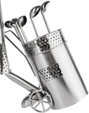 BRUBAKER Bottle Holder Female Golfer Teeing Off - Silver Metal Sculpture - Gift for Female Golf Fans - Sport Woman Bottle Stand Wine Decoration with Greeting Card