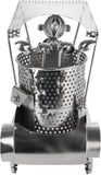 BRUBAKER Bottle Holder Female Golf Player in Golf Cart - Silver Metal Sculpture Wine Gift for Golfer and Sport Women - Wine Bottle Stand with Greeting Card