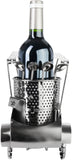 BRUBAKER Bottle Holder Female Golf Player in Golf Cart - Silver Metal Sculpture Wine Gift for Golfer and Sport Women - Wine Bottle Stand with Greeting Card