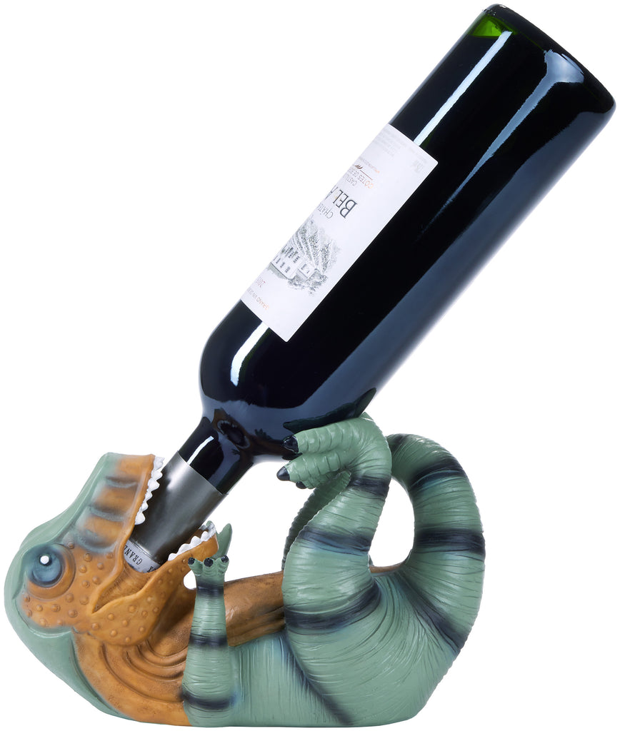 BRUBAKER Wine Bottle Holder Thirsty T-Rex - Drunken Dinosaur - Polyresin Bottle Decoration - Table Top Figure Animals Hand Painted Bar Accessory - Funny Wine Gift