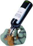 BRUBAKER Wine Bottle Holder Thirsty T-Rex - Drunken Dinosaur - Polyresin Bottle Decoration - Table Top Figure Animals Hand Painted Bar Accessory - Funny Wine Gift