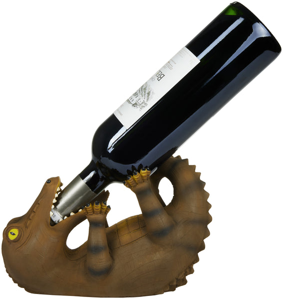 BRUBAKER Wine Bottle Holder Thirsty Crocodile - Drunk Animals - Polyre