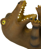 BRUBAKER Wine Bottle Holder Thirsty Crocodile - Drunk Animals - Polyresin Bottle Decoration - Alligator Decorative Figurine Hand Painted Bar Wine Accessory - Funny Wine Gift