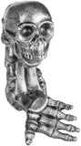 BRUBAKER Wine Bottle Holder Skull - Drinking Skull with Skeleton Hand Silver - Polyresin Bottle Decoration Figure Hand Painted Wine Accessory - Funny Wine Gift
