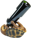 BRUBAKER Wine Bottle Holder Thirsty Turtle - Drunk Animals - Polyresin Bottle Decoration - Table Top Sea Turtle Decorative Figurine Hand Painted Wine Accessory - Funny Wine Gift