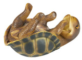 BRUBAKER Wine Bottle Holder Thirsty Turtle - Drunk Animals - Polyresin Bottle Decoration - Table Top Sea Turtle Decorative Figurine Hand Painted Wine Accessory - Funny Wine Gift