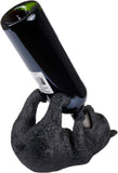 BRUBAKER Wine Bottle Holder Thirsty Bear - Drunk Animals - Polyresin Bottle Decoration - Table Top Bar Wine Accessory Figure Hand Painted Black - Funny Wine Gift