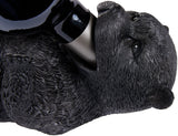BRUBAKER Wine Bottle Holder Thirsty Bear - Drunk Animals - Polyresin Bottle Decoration - Table Top Bar Wine Accessory Figure Hand Painted Black - Funny Wine Gift