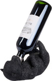 BRUBAKER Wine Bottle Holder Thirsty Bear - Drunk Animals - Polyresin Bottle Decoration - Table Top Bar Wine Accessory Figure Hand Painted Black - Funny Wine Gift