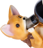 BRUBAKER Wine Bottle Holder Thirsty Dog - Chihuahua - Drunk Animals - Polyresin Bottle Decoration - Table Top Figure Brown Hand Painted Bar Accessory - Funny Wine Gift