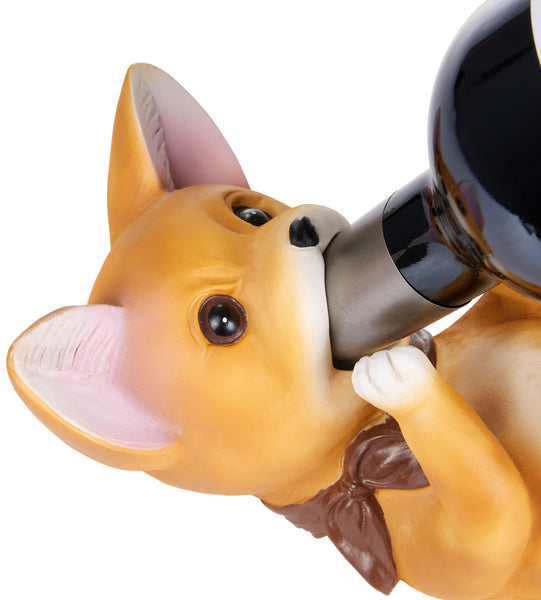 BRUBAKER Wine Bottle Holder Thirsty Dog - Chihuahua - Drunk