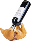 BRUBAKER Wine Bottle Holder Thirsty Dog - Chihuahua - Drunk Animals - Polyresin Bottle Decoration - Table Top Figure Brown Hand Painted Bar Accessory - Funny Wine Gift