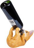 BRUBAKER Wine Bottle Holder Thirsty Dog - Chihuahua - Drunk Animals - Polyresin Bottle Decoration - Table Top Figure Brown Hand Painted Bar Accessory - Funny Wine Gift