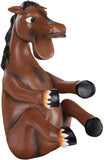 BRUBAKER Wine Bottle Holder Thirsty Horse - Drunk Animals - Polyresin Bottle Decoration - Figure Hand Painted - Table Top Bar Wine Accessory - Funny Wine Gift for Rider