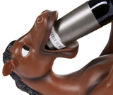 BRUBAKER Wine Bottle Holder Thirsty Horse - Drunk Animals - Polyresin Bottle Decoration - Figure Hand Painted - Table Top Bar Wine Accessory - Funny Wine Gift for Rider