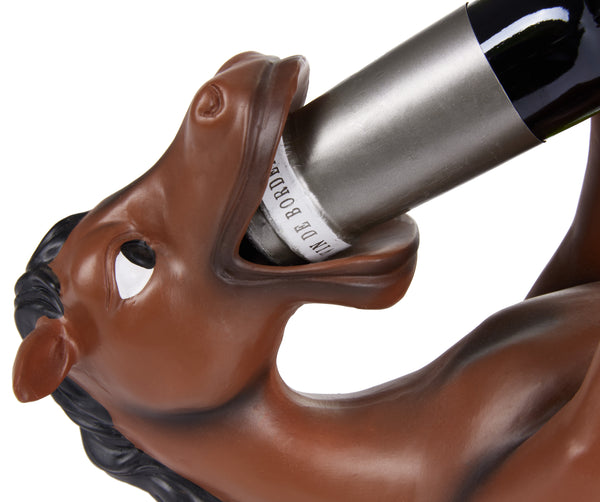 BRUBAKER Wine Bottle Holder Thirsty Horse - Drunk Animals - Polyresin